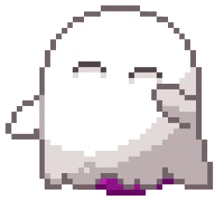 😊 призрак, пиксель арт, милый, жуткий, хэллоуин, бу telegram sticker