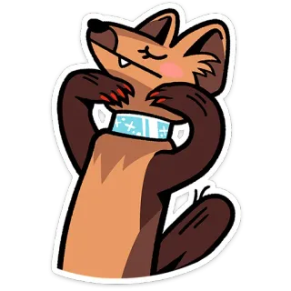 ⭐ animal, cartoon, mask, marten, protection, safety telegram sticker