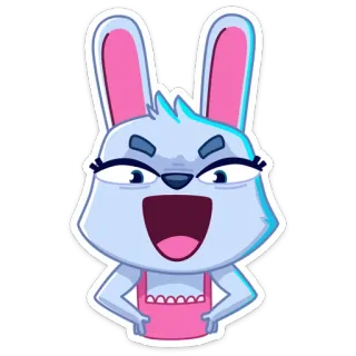 🤨 Cartone animato, Coniglio, Animale, Arrabbiato, Carino, Adesivo whatsapp sticker
