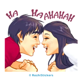 😂 HA HAHAHAH para, śmiech, szczęśliwy, miłość, romantyzm telegram sticker