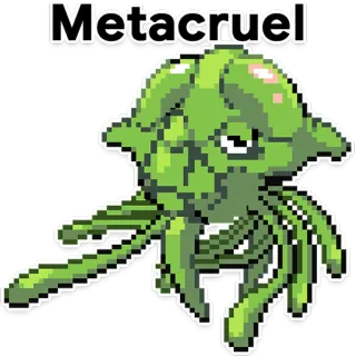 😈 Metacruel モンスター, 緑, クリーチャー, エイリアン telegram sticker