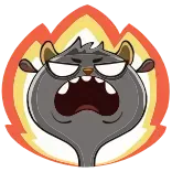 🤬 Kartun, Marah, Api, Binatang, Emosi, Stiker telegram sticker