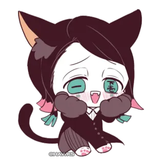 😳 @HAWKS Katze, Chibi, Kawaii, Aufkleber, Cartoon, Anime whatsapp sticker