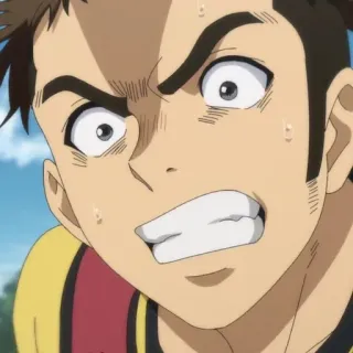 🙂 Anime, Charakter, Wütend, Mann, Schweiß, Ausdruck telegram sticker