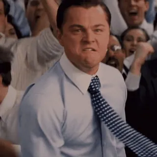 🏆 Leonardo DiCaprio, El lobo de Wall Street, Jordan Belfort, Finanzas, Actor, Película, Emoción telegram sticker