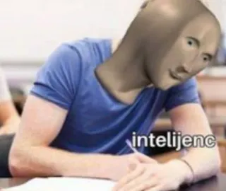 🧠 intelijenc Mème, Stonks, Drôle, Intellectuel, Éducation whatsapp sticker