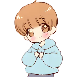 ☺️ dễ thương, hoạt hình, anime, bé trai, chibi, kawaii whatsapp sticker