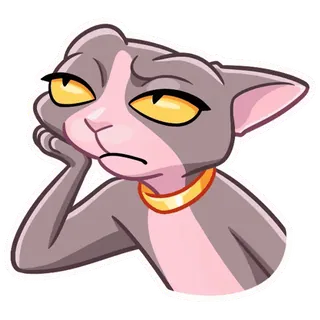 😫 kot, zwierzę, kreskówka, znudzony, smutny, słodki whatsapp sticker