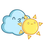 ☀️ เมฆ, ดวงอาทิตย์, หัวใจ, สภาพอากาศ, การ์ตูน, น่ารัก, ความรัก, ท้องฟ้า telegram sticker