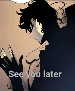 ✨ See you later Anime, Ombre, Oscuro, Uomo, Saluto, Addio whatsapp sticker