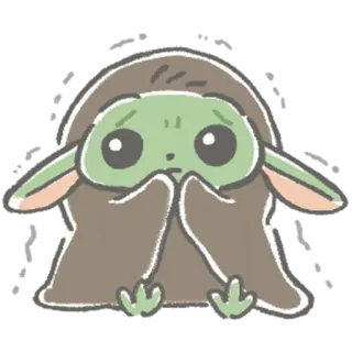 😰 Grogu The Mandalorian กรู๊ฟู, เบบี้ โยดา, น่ารัก, แมนดาลอเรียน, สตาร์ วอร์ส, การ์ตูน, สติกเกอร์ telegram sticker