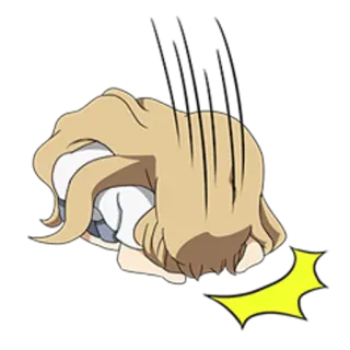 😊 Anime, Desenho animado, Triste, Chateado, Chorando, Cabeça nas mãos telegram sticker