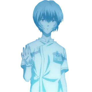 😞 Rei Ayanami Neon Genesis Evangelion Anime, Rei Ayanami, Evangelion, Personagem, Japonês, Robô, Ficção whatsapp sticker
