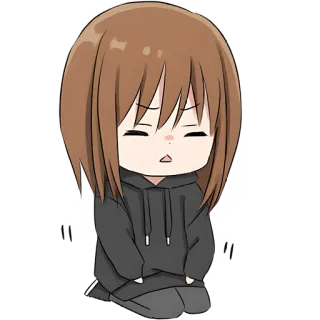 😣 Anime, Chibi, Desenho animado, Garota, Fofo, Mangá telegram sticker