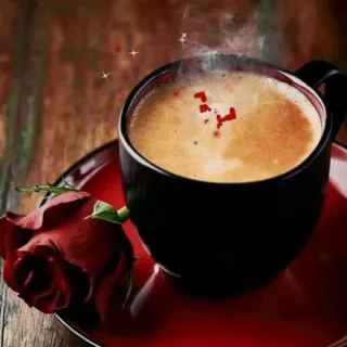 ☕️ caffè, rosa, bevanda, tazza, bevanda, floreale telegram sticker