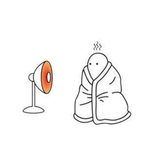 🌫 обогреватель, одеяло, холод, зима, тепло, уют, мультфильм whatsapp sticker