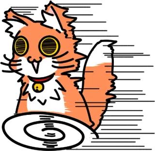 🏃‍♀️ Katze, Tier, süß, Cartoon, Haustier, orange Katze, skurril, Aufkleber whatsapp sticker