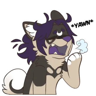 😴 Furry, Dibujos animados, Animal, Antro, Agotado, Suspiro, Perro telegram sticker