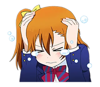 😭 anime, cô gái, buồn, khóc, bực bội, lo lắng, cảm xúc telegram sticker