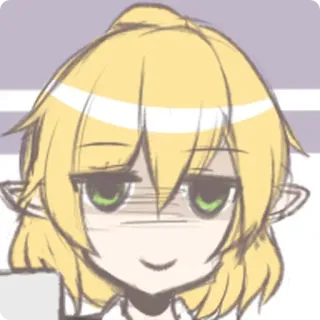 😨 anime, elf, drawing, expression, cartoon telegram sticker