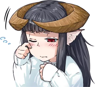 😪 anime, chica, llorando, cuernos, triste, lágrimas whatsapp sticker