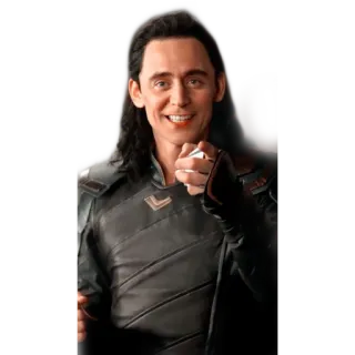 ☝️ Loki Loki, Marvel, Tom Hiddleston, penjahat, dewa kerusakan, pistol jari, kenakalan, tokoh buku komik telegram sticker