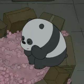 ✨ Panda We Bare Bears Dibujo animado, Panda, Oso, Lindo, Triste, We Bare Bears telegram sticker