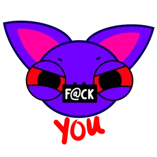 🖕 F@CK YOU ofensivo, desenho animado, palavrão, animal, vulgar telegram sticker