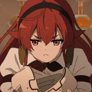 😢 Eris Boreas Greyrat Mushoku Tensei: Jobless Reincarnation Anime, Mushoku Tensei, Eris Boreas Greyrat, tóc đỏ, nhân vật telegram sticker