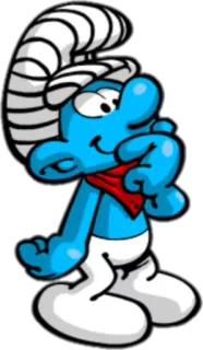 👮 Smurf การ์ตูน, สีน้ำเงิน, สเมิร์ฟ, ตัวละคร, หมวก whatsapp sticker