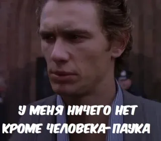 😭 Harry Osborn Spider-Man У МЕНЯ НИЧЕГО НЕТ КРОМЕ ЧЕЛОВЕКА-ПАУКА movie, sad, villain, spider-man telegram sticker