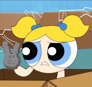 📱 Bubbles Powerpuff Girls Desenho animado, Bolhas, Triste, Brinquedo, As Meninas Superpoderosas telegram sticker
