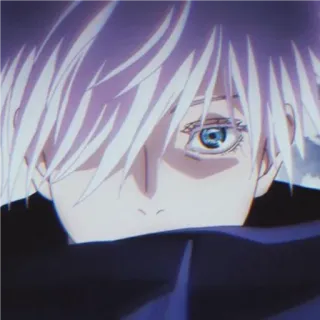 🙂 Satoru Gojo Jujutsu Kaisen Anime, Manga, Gojo Satoru, Jujutsu Kaisen, Personnage, Cheveux blancs, Yeux bleus telegram sticker