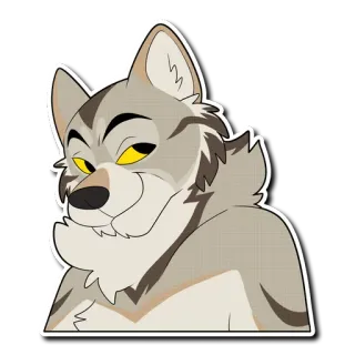 😏 lupo, furry, sorrisetto, cartone animato, animale telegram sticker