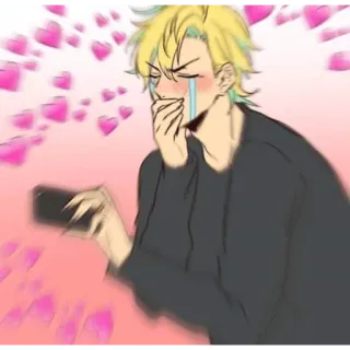 😀 Anime, Płacz, Emocjonalne, Serca telegram sticker