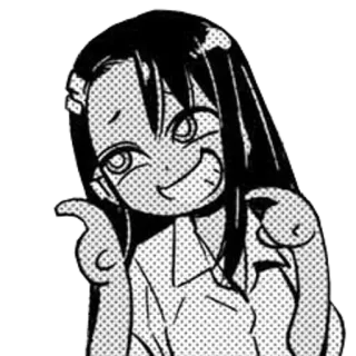 🖤 Nagatoro Don't Toy with Me, Miss Nagatoro anime, manga, nagatoro, smile, character, cartoon telegram sticker