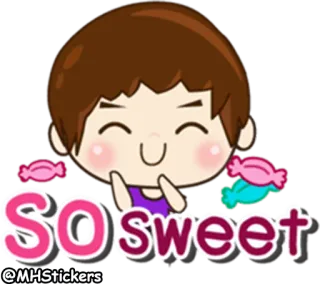 😆 SO sweet 可爱, 甜, 卡通, 糖果, 甜心, 卡通人物 telegram sticker