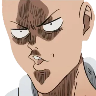 🤬 Saitama One Punch Man Аниме, Сайтама, Ванпанчмен, Серьезный, Герой telegram sticker