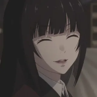 🤑 Anime, Fille, Cheveux Noirs, Souriant whatsapp sticker