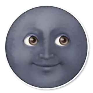 🤩 月亮, 脸, 表情符号, 微笑, 卡通, 夜晚 telegram sticker