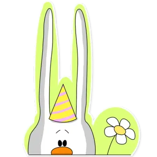 😶 królik, zwierzę, kwiat, czapeczka urodzinowa telegram sticker