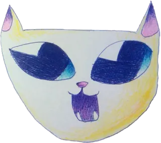 🤩 gato, animal, ilustración, dibujo, pegatina telegram sticker