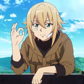💥 Anime, Personagem, Sinal de OK telegram sticker