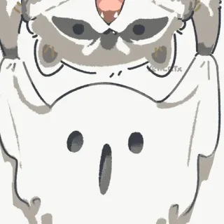 👻 ghost, cat, costume, halloween, cute telegram sticker
