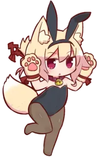 ❤️ Anime, Chibi, Renard, Animal, Mignon, Dessin animé telegram sticker