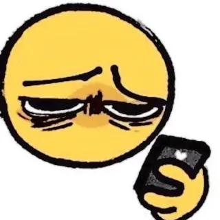 🦦 Emoji, Triste, Téléphone, Dessin animé, Jaune, Visage telegram sticker