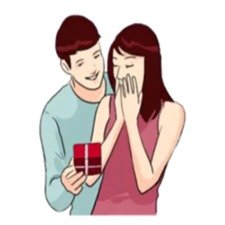 🎁 presente, casal, romance, amor, relacionamento, surpresa, celebração telegram sticker