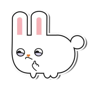 😤 conejo, conejito, dedo corazón, ofensivo, dibujo animado, animal telegram sticker