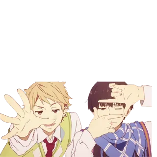 🤓 anime, characters, friendship, boys, cartoon whatsapp sticker