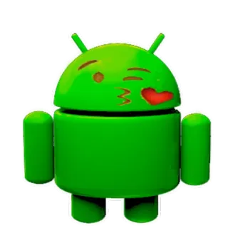 😘 Android, Robot, Zoen, Emoji, Groen, Technologie telegram sticker